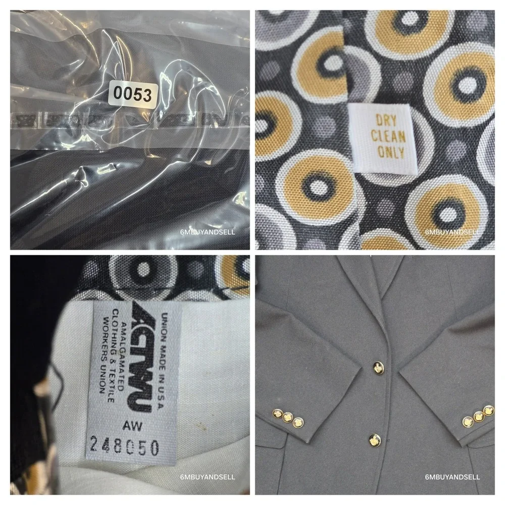 Vintage The Knack Wool Blazer Mens‎ Black Gold Crest Buttons Union Made USA 42R